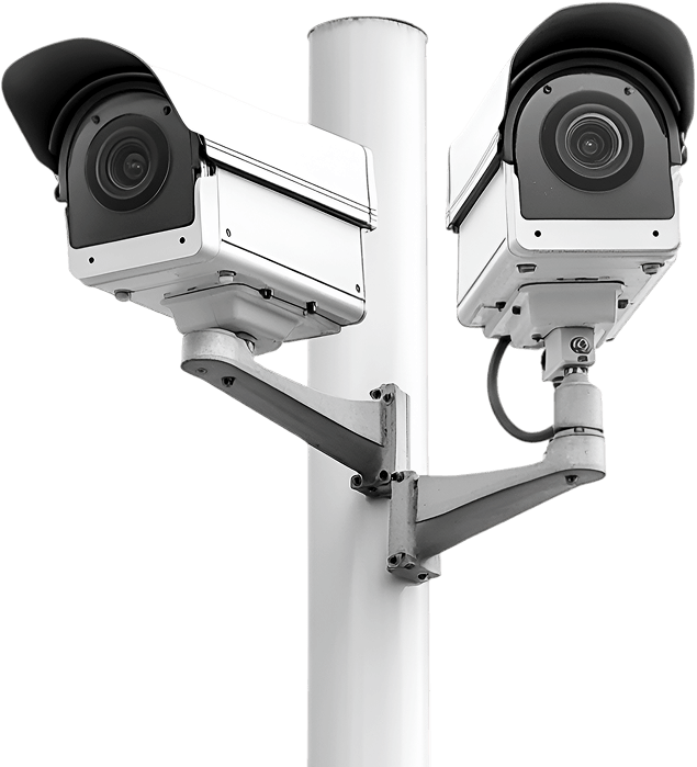 CCTV technician installing camera